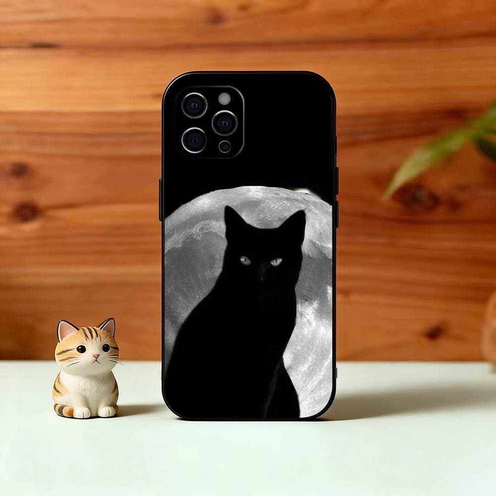 Black Cat Phone Case Silicone Soft For IPhone 17 16 15 14 13 12 11 X XR Plus Pro Max Plus