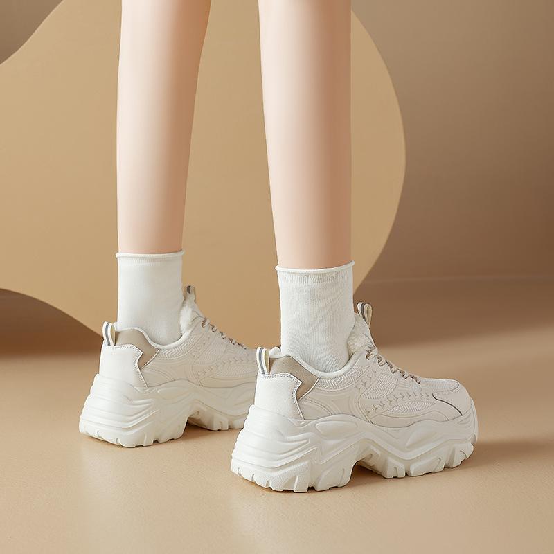 Augustine Dad Shoes Women's 2025 New Autumn and Winter Platform Casual Sports Shoes Piled and Thickened Low-top Cotton Shoes