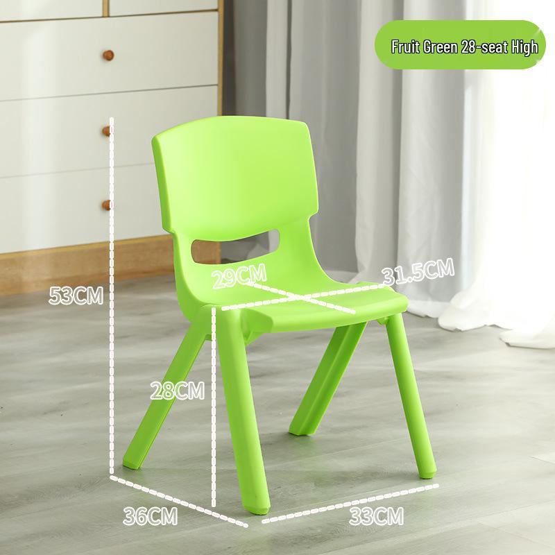 Kinder Kunststoff Rückenlehnen Stuhl und Tisch Set - Kindergarten Lernstuhl, Verdickter Kleiner Hocker für Kinder