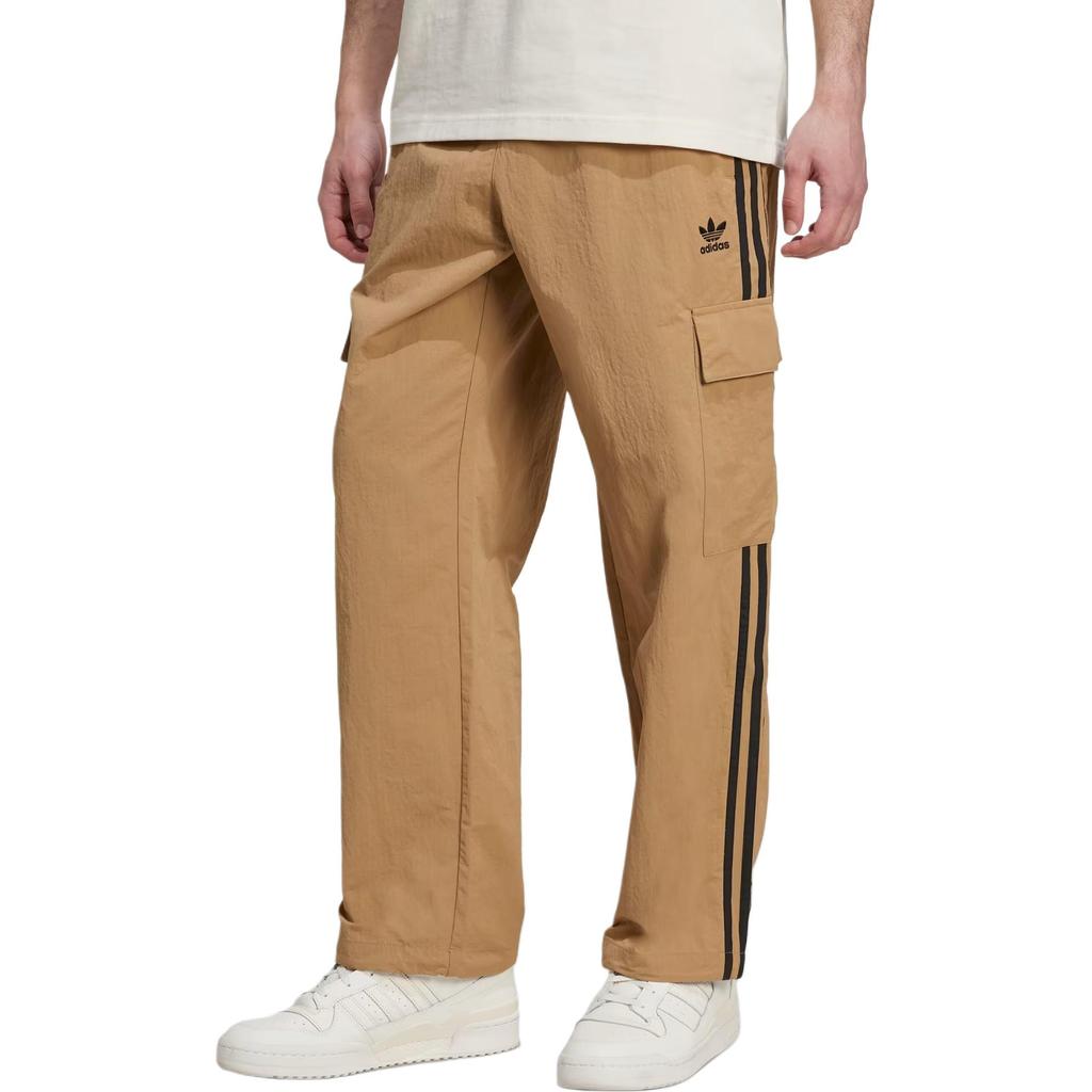 Adidas Originals Striped Loose Fit Cargo Pants Men bottoms Light-Brown JY1392