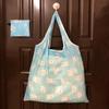 Folding Shopping Bag Reusable Tote Cute Prints Foldable Portable Animal Plants Fabric Grocery Shopping Tote