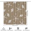 Beach-themed Shower Curtain with White Sea Starfish and Shells for Bathroom Decor In Brown Color (set of 1) Item #XXXXX