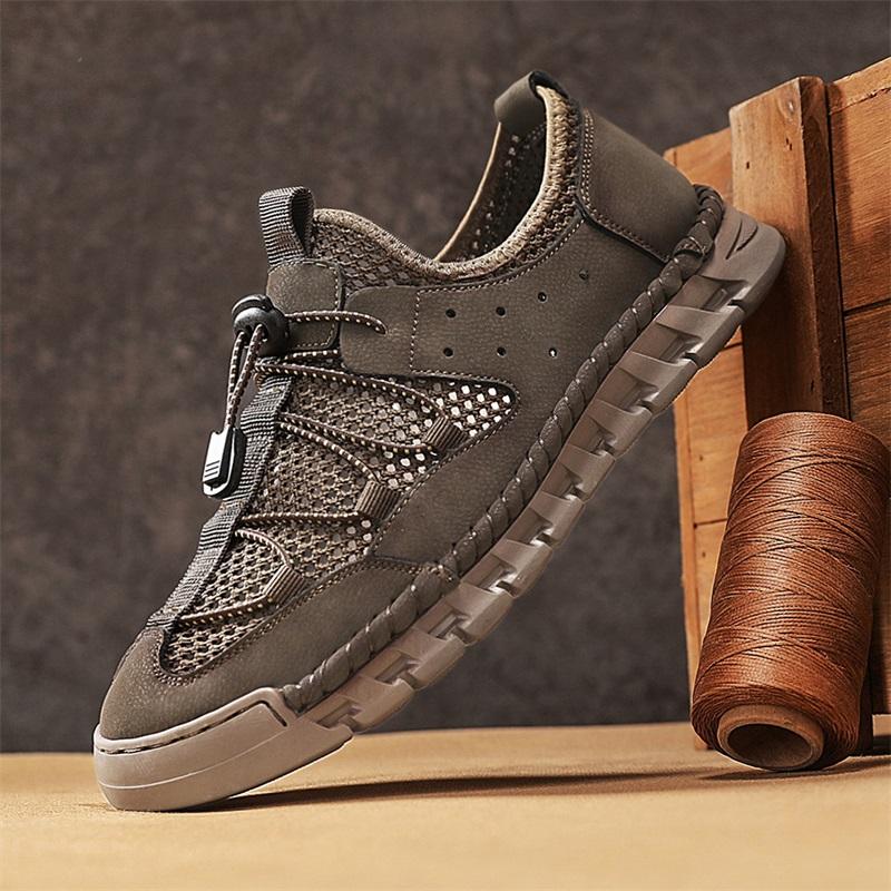 Fashion New Breathable Summer Mesh Shoes Outdoor Lace-up Sneakers Camping Shoe for Men Walking Multi-function Sports Footwear Trainers