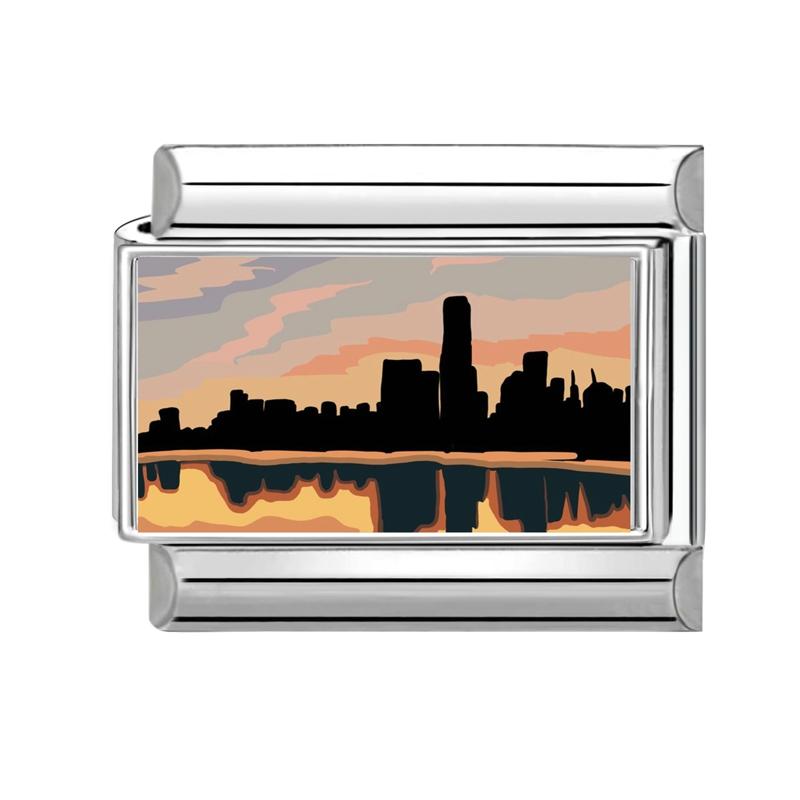 Lovely Y2K Dog Cat Star Heart Sunrise Pink Italian Charm Bead Fit 9mm Stainless Steel Women Bracelet DIY Making Jewelry Gifts