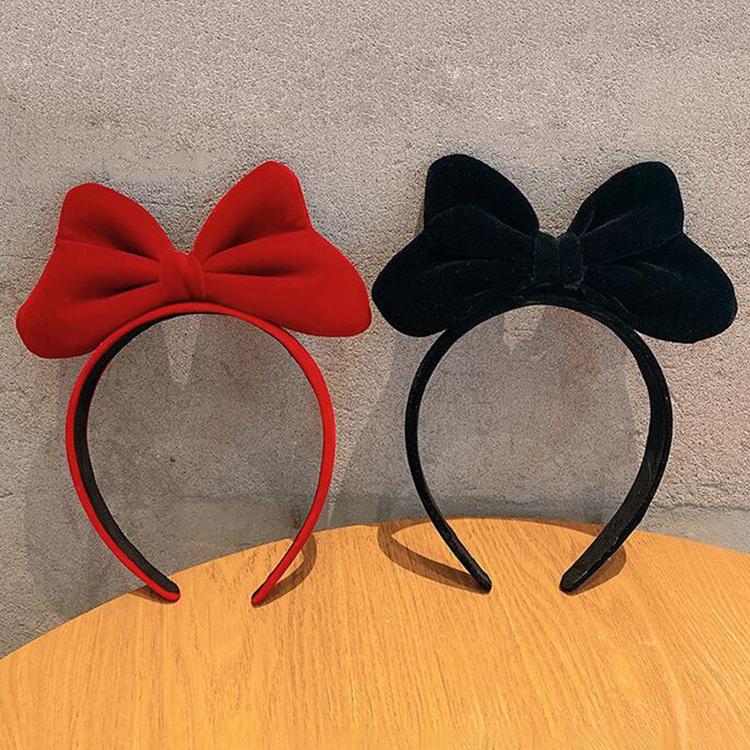Bowknot Headband Elegant Velvet Bow Hair Band Girls Hairband Party Cute Hair Hoop Headwear Hair Accessories Women Large