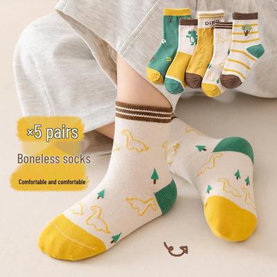 Autumn Mid-Calf Cartoon Socks for Kids, Ages 1-3, Boys & Girls