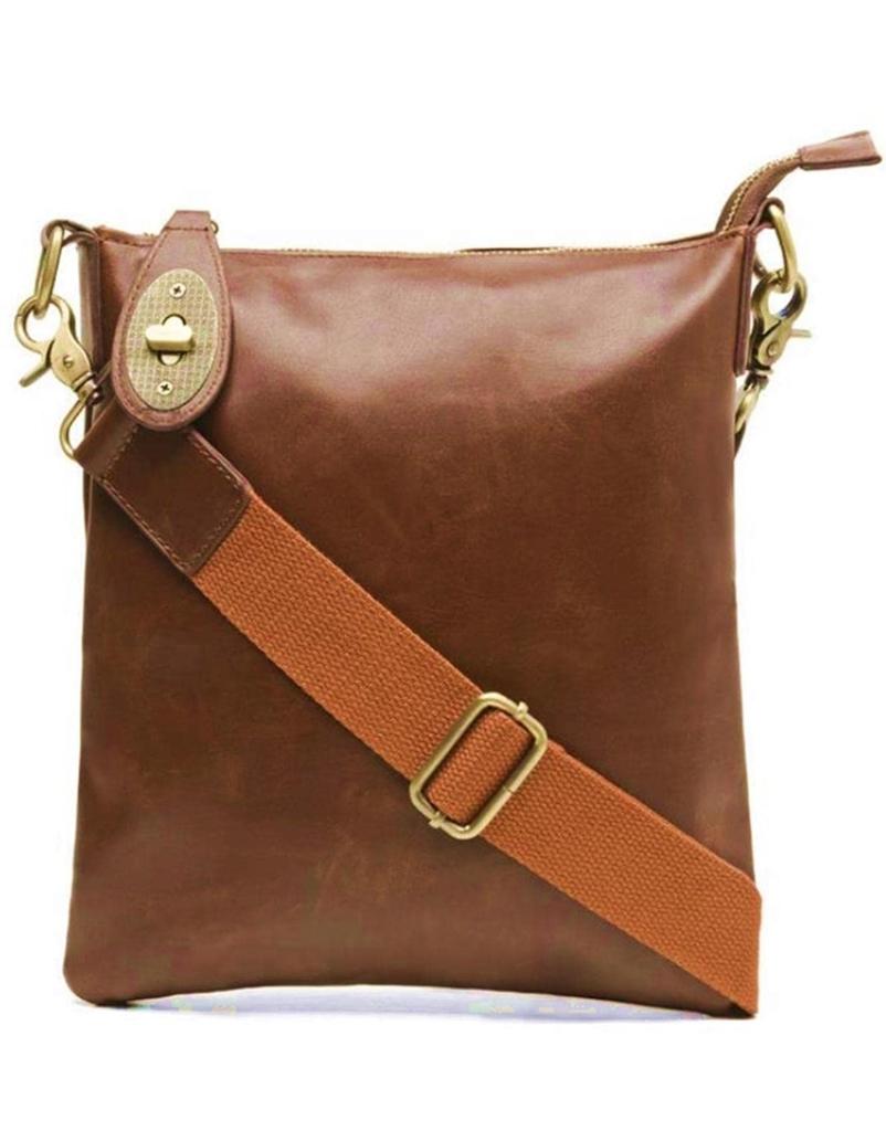 Retro Style Shoulder Bag Crossbody Bag Waterproof Lightweight PU Leather Brown Brown [MaRowsm] Men's