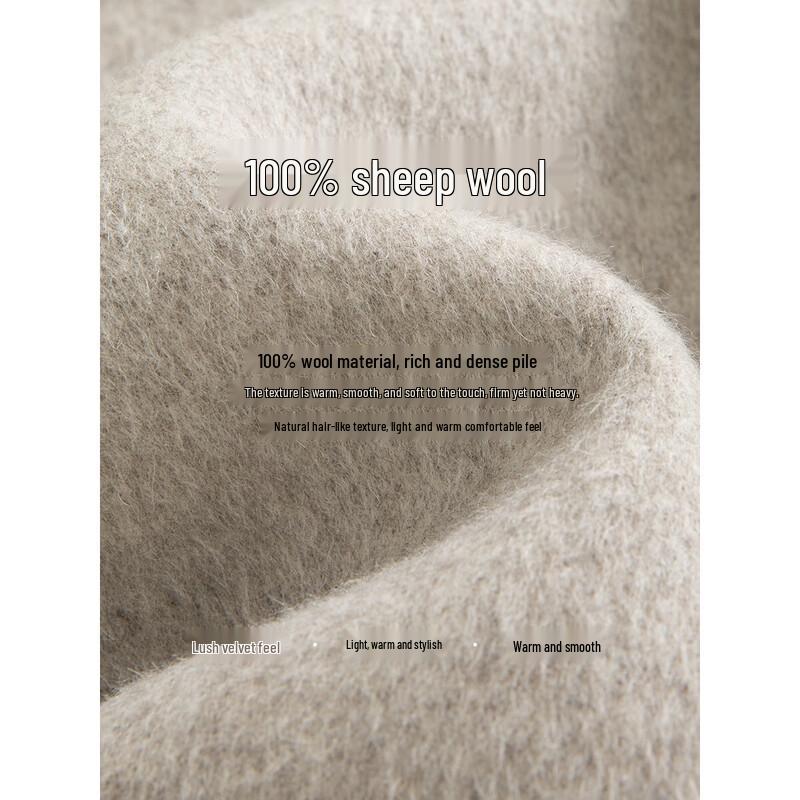 Mohanyimei Women's French-Style 100% Wool Double-Faced Short Coat