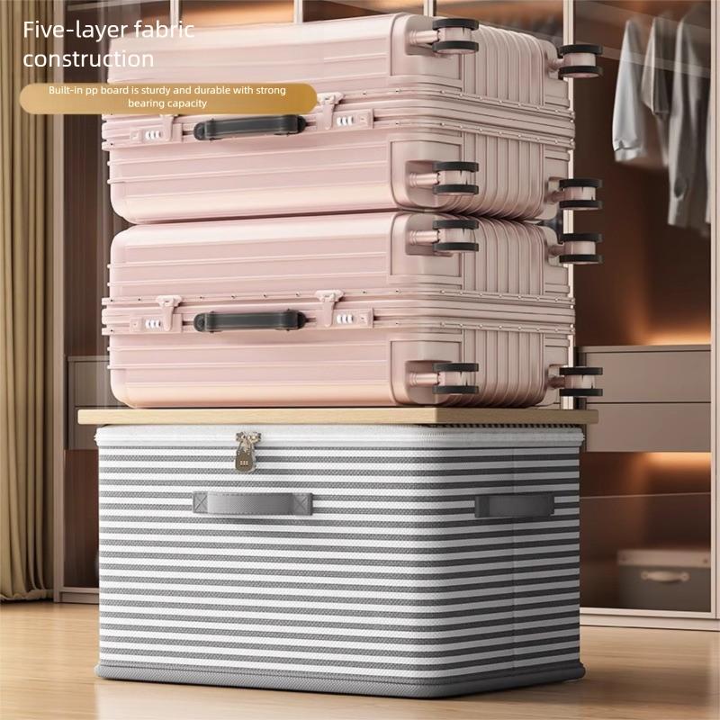 Lockable storage box, used for organizing clothes, blankets, toys in wardrobes, foldable password storage box