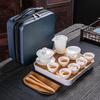 Tuopai 10-Piece Mutton Fat Jade Porcelain Xishi Travel Tea Set