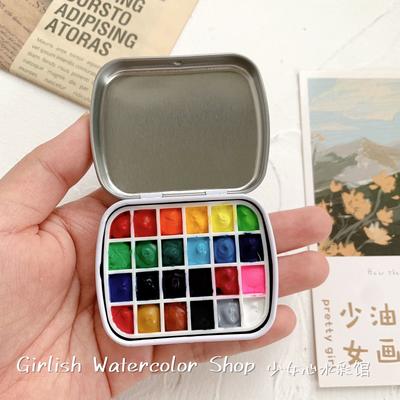 Portable Painting Box with a 24 Grid for Watercolor, Oil, And Gouache Paints