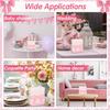 Honeydak Pink Bow Nakpin Holder for Table Coquette Bow Wooden Tissue Dispenser Cocktail Napkin Holder Paper Dispenser for Bachelorette Bridal Wedding