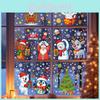 Christmas Wall Party Stickers Set Santa Snowman Reindeer Snowflake Holiday Decor