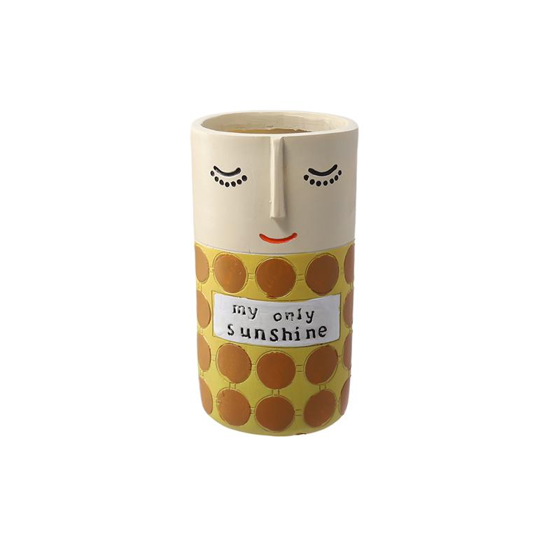1PC Resin Vase Home Decoration Resin Crafts Unique Colored Vase Gift Hand-made Vase For Home Bedroom 2 styles
