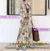 Long Shirt and Long Floral Maxi Resort Plus Sizes Popular Floral Print [kisetsumate] Women's Cotton-Linen Dress, Dress, Spring, Summer, Fall, Sleeve,