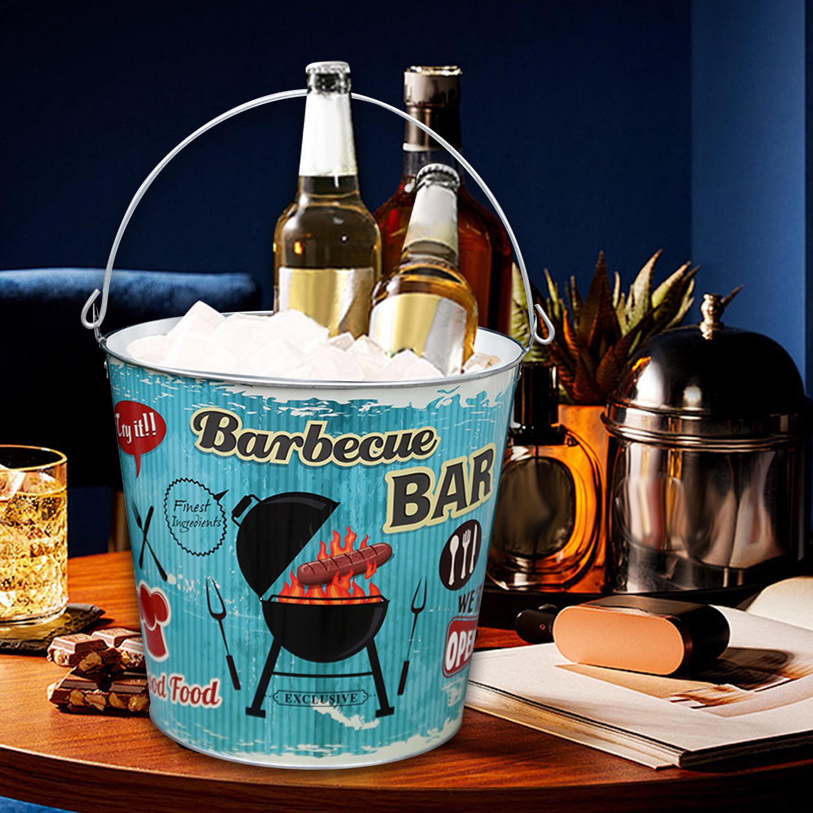 Beverage Chilling Tub Ice Bucket Round Wine Bucket Drinks Chiller Bin for Beer Bottles Champagne Bottles Parties Home Pub