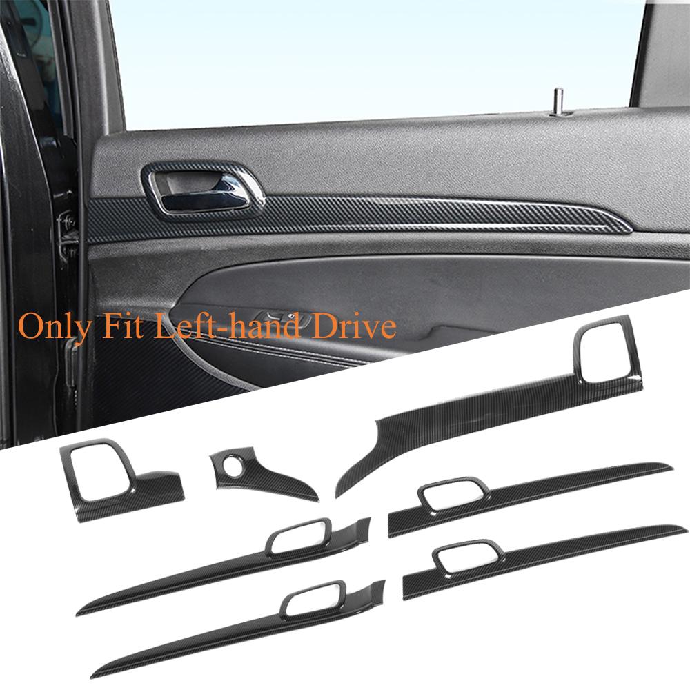 7PCS Car Center Console Decoration Panel Inner Door Handle Cover Trim for Jeep Grand Cherokee 2011-2020 Interior Accessories ABS