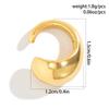 1Pcs Gold Color Smooth Water Drop Clip Earring Gothic C Shape Ear Cuff Stud Thick Earclips for Women Party Jewelry Gifts