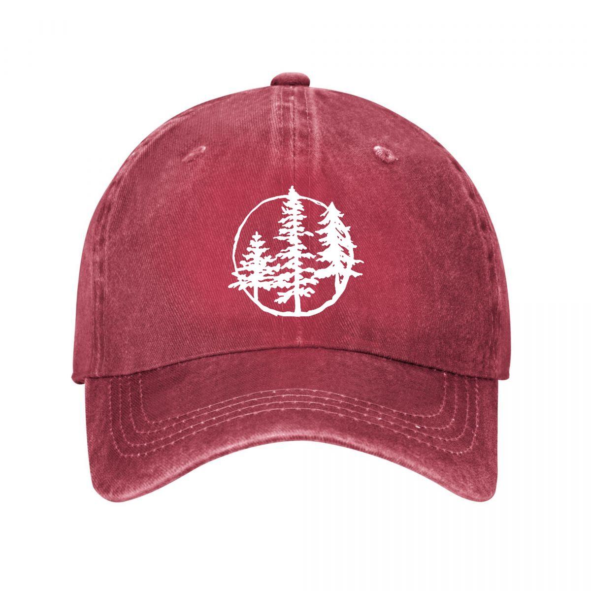 Vintage Baseball Cap With Pine Trees New Vintage Washed Cotton Baseball Cap Parent Kids Sun Hats Adjustable