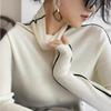 Fashion Turtleneck Pullovers Women Autumn and Winter Slim Fit Long Sleeved Top Elegant Office Lady Sweaters Black White