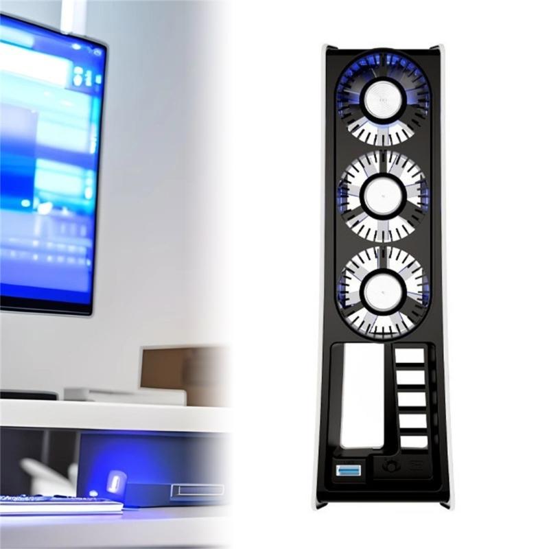 Upgraded Cooling Fan with LED Light,2 Gear Speed Adjustable Quiet and Efficient Cooling System for Slim