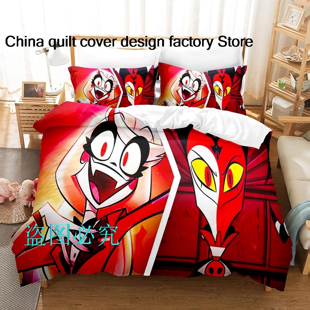 Comforter Hazbin Hotels Bedding Set Single Twin Full Queen King Size Bed Set Aldult Kid Bedroom s 3D Anime Bed