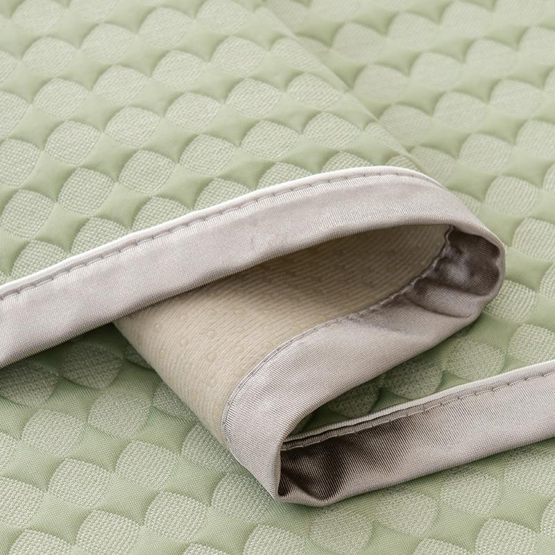 Summer New Cool Bean Ice Silk Sofa Cushion Straight Row Anti-Cat Scratch Sofa Cover Fixed Non-Slip Sofa Seat Cushion