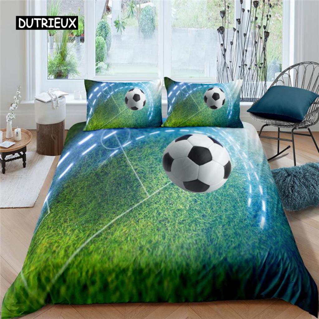 Football Bedding Set Printing Pillowcase Quilt Cover Soccert Duvet Covers Home Textiles Queen King Size Bed for Kids Teens Men