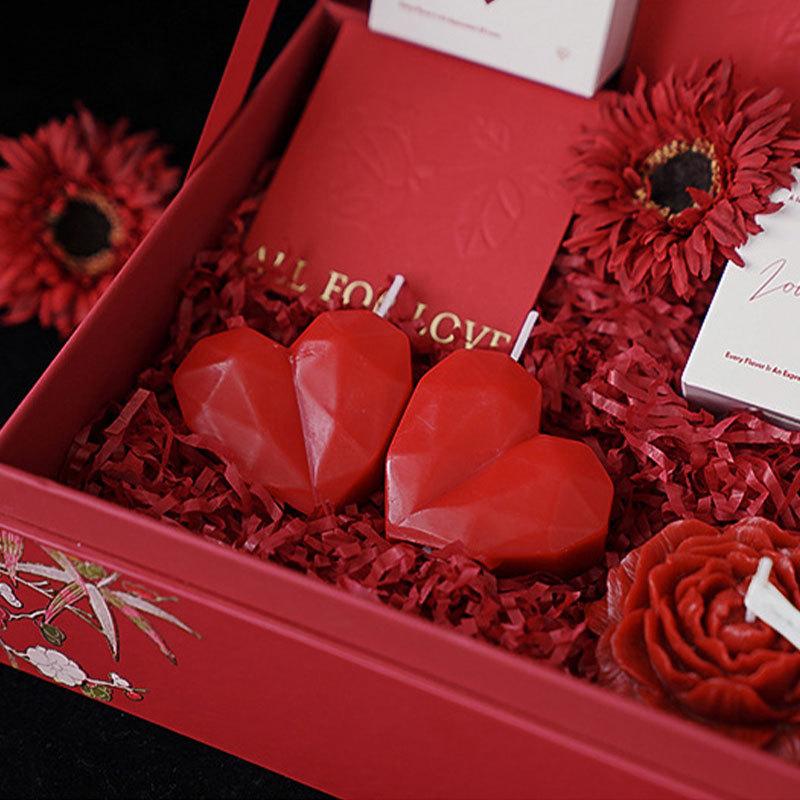 1/2/4pc 3D Heart-shaped Love Candles Valentine's Day Romantic Gift Handmade Aromatherapy Candle Wedding Home Decor Photo Prop