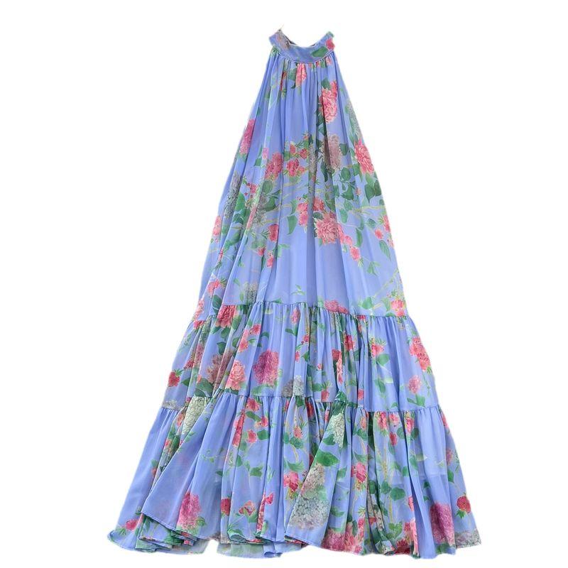 Open Back Chiffon Elegance Large Swing Seaside Holiday Beach Dress