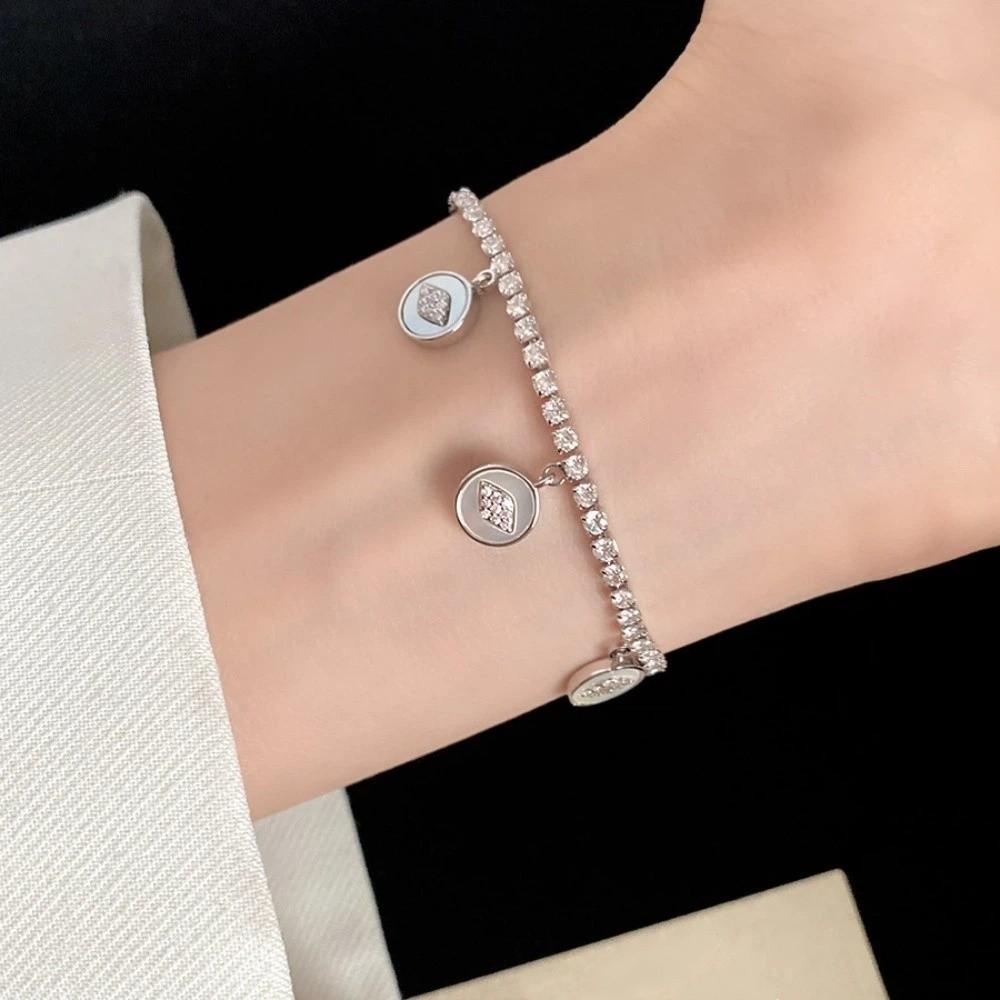 Luxury Vintage Devil's Eye Bracelet Devil's Eye Imitation Shell Rhinestone Devil's Eye Bangle Aesthetic Copper Zircon