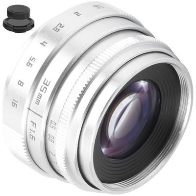 35 mm F1,6 C Mount s velkou clonou Manuální fixní ohniskový portrétní objektiv Příslušenství stříbrné