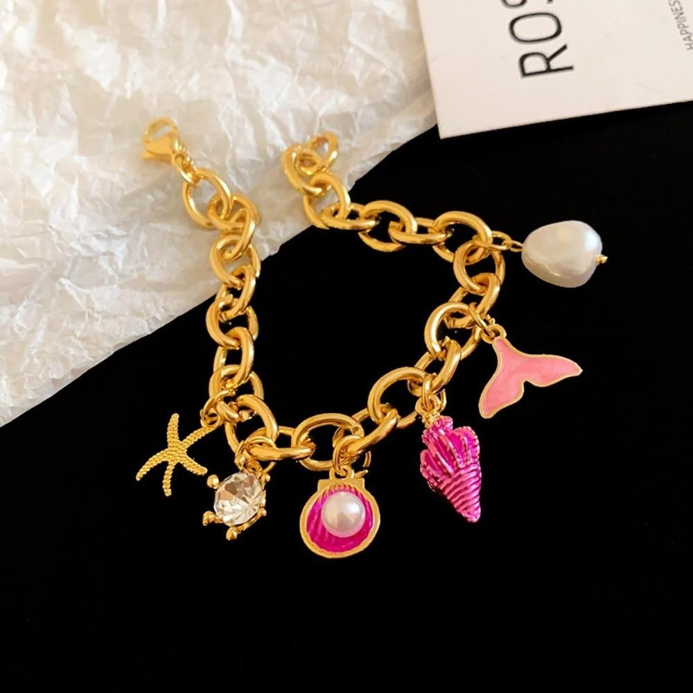 Summer Sea Series Starfish Beaded Bracelet Ornaments Shell Beaded Hand Chain  Girls Couple Gift