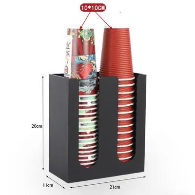 Schwarzer Acryl-Getränkehalter Mehrschichtiger Getränkeaufbewahrungsständer Strohhalm-Aufbewahrungsbox Kaffee-Milchtee-Shop Becherbehälter Ausstellungsständer