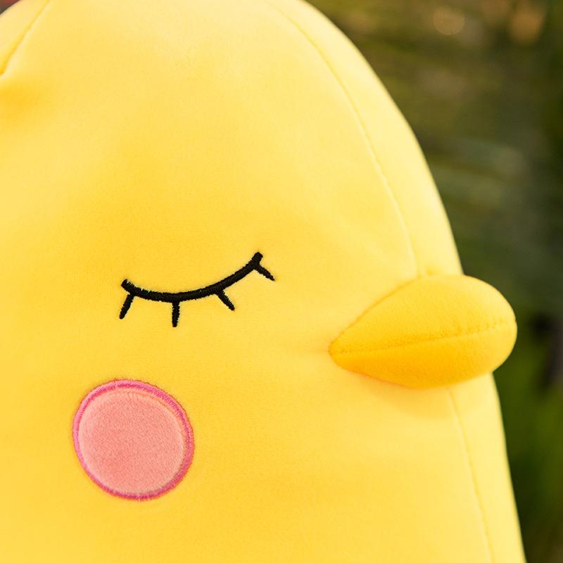 Cute Big Yellow Chicken Plush Toy Long Throw Pillow Girl Pinch Legs Large Rag Doll Holding Sleeping Doll