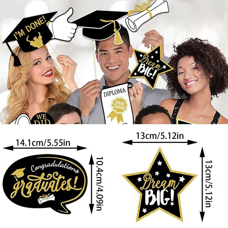 2025 Graduation Photo Booth Props 25 Pieces High School Graduation Decorations Event & Party Supplies For Prom Photobooth