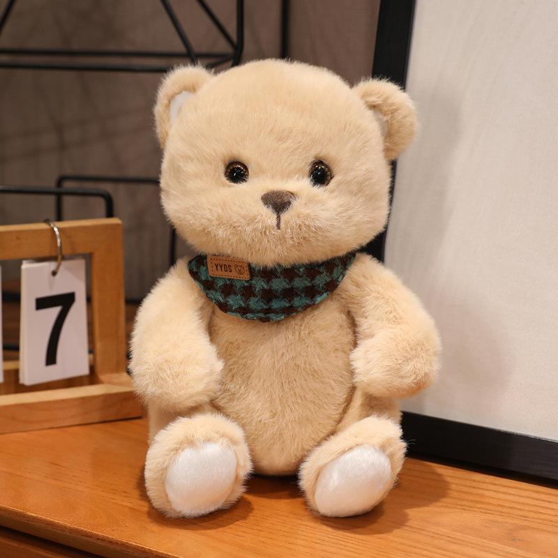 Cute Little Bear Doll Bib Teddy Plush Toy Polar Bear 8 Inch Machine Doll Children's Bed Rag Doll