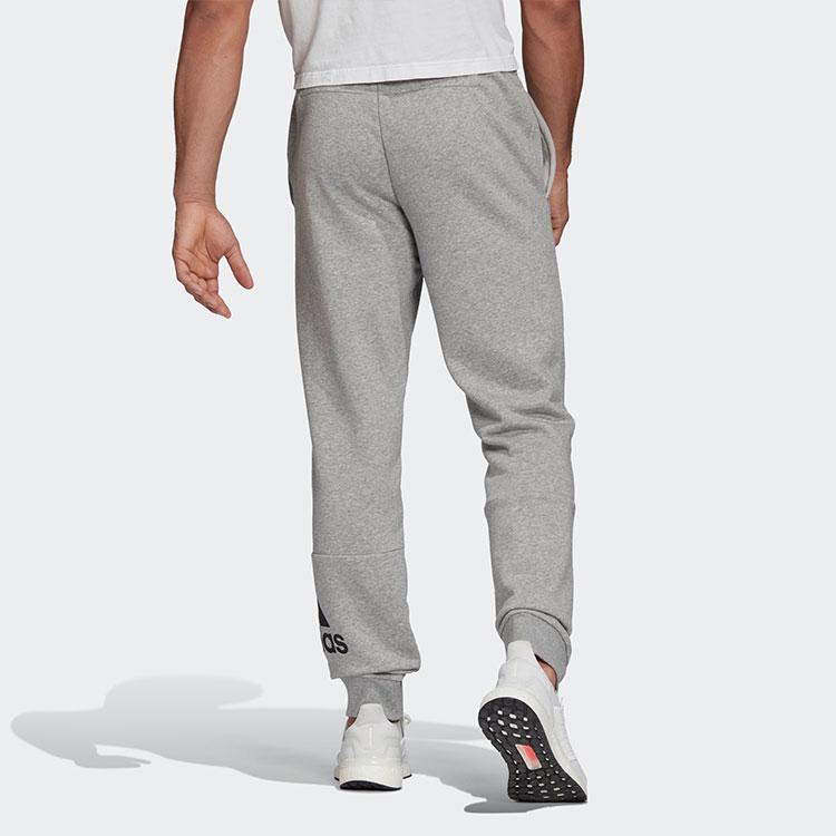 Adidas Knitted Sweatpants Men's Medium Heather Gray Moderate Cuffed Pants GC7345-