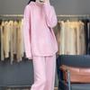 2026 Autumn/Winter Women's Pure Wool Hooded Knitwear & High Waist Wide-Leg Pants Set