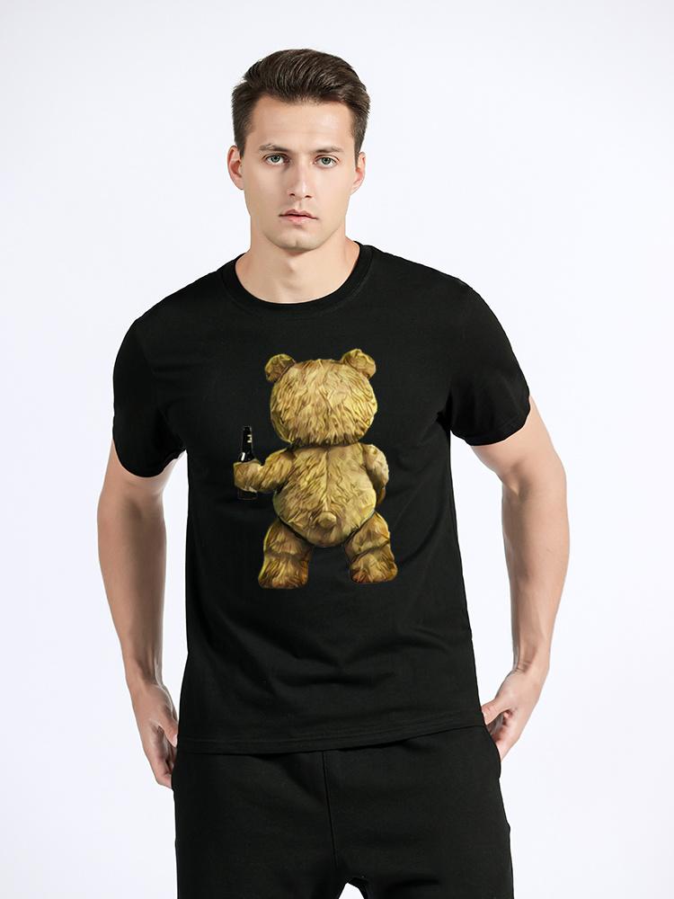 Teddy Bear Playing Badminton Tshirt Exercise Clothing T-shirt Graphics Kawaii Men Women Short Sleeve Printed T Shirt Top Tees
