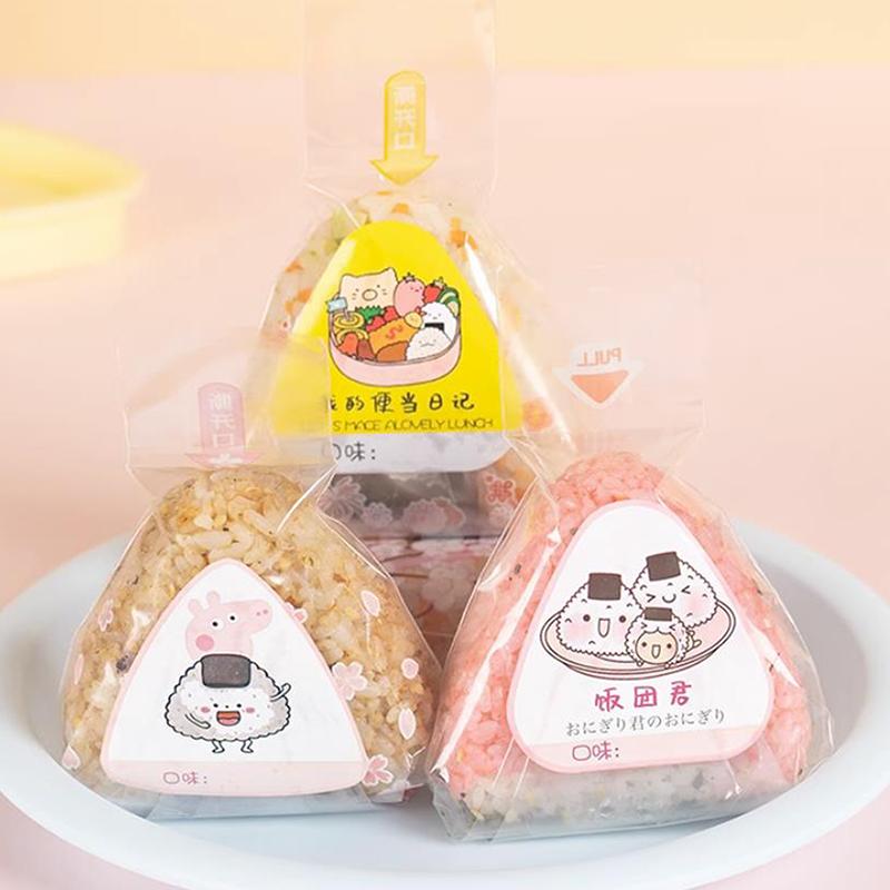 80 Stück Dreieck Reisbällchen Verpackungsbeutel Aufkleber Nori Seetang Onigiri Sushi Beutel Aufkleber Sushi Formwerkzeuge Bento Zubehör