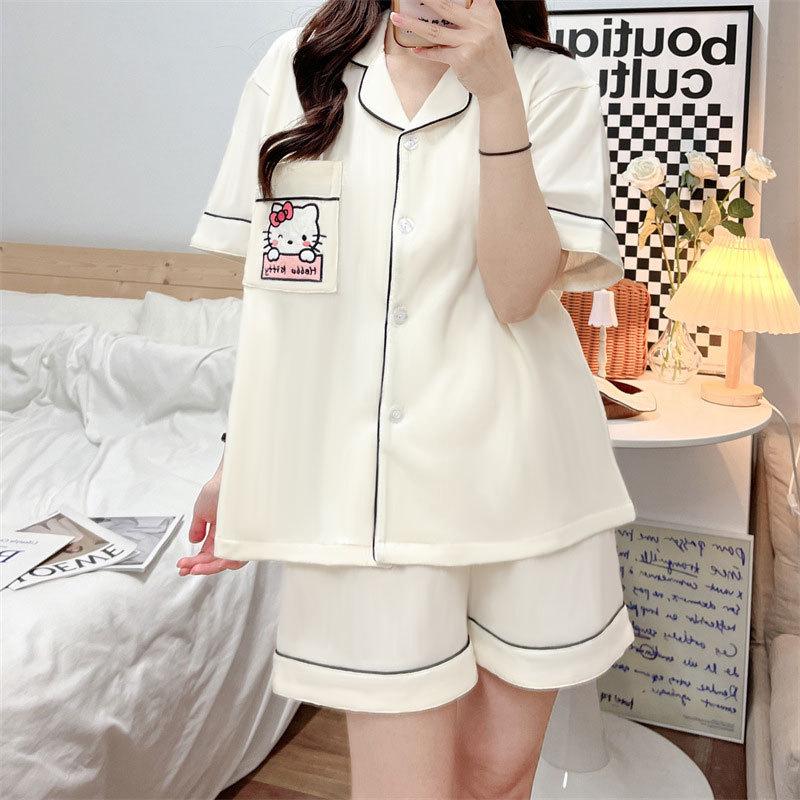 Jiikawa Wusachi Pajamas Women's Spring Summer Cotton Short Sleeve Student Loose Large Size Summer Small Hachi Loungewear