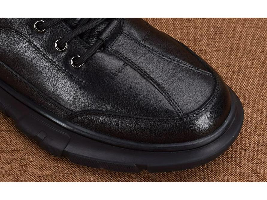 Pánské ležérní boty s vysokým svrškem z pravé kůže: Protiskluzové, Silná podrážka, Hřejivá sametová podšívka, Ideální na zimu a ven