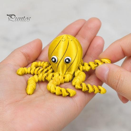 3D Printed Animal Model Octopus Toy, Articulated Figurine with Movable Joints, Fidget Toy Stress Relief Sea for Kids Adults Joints