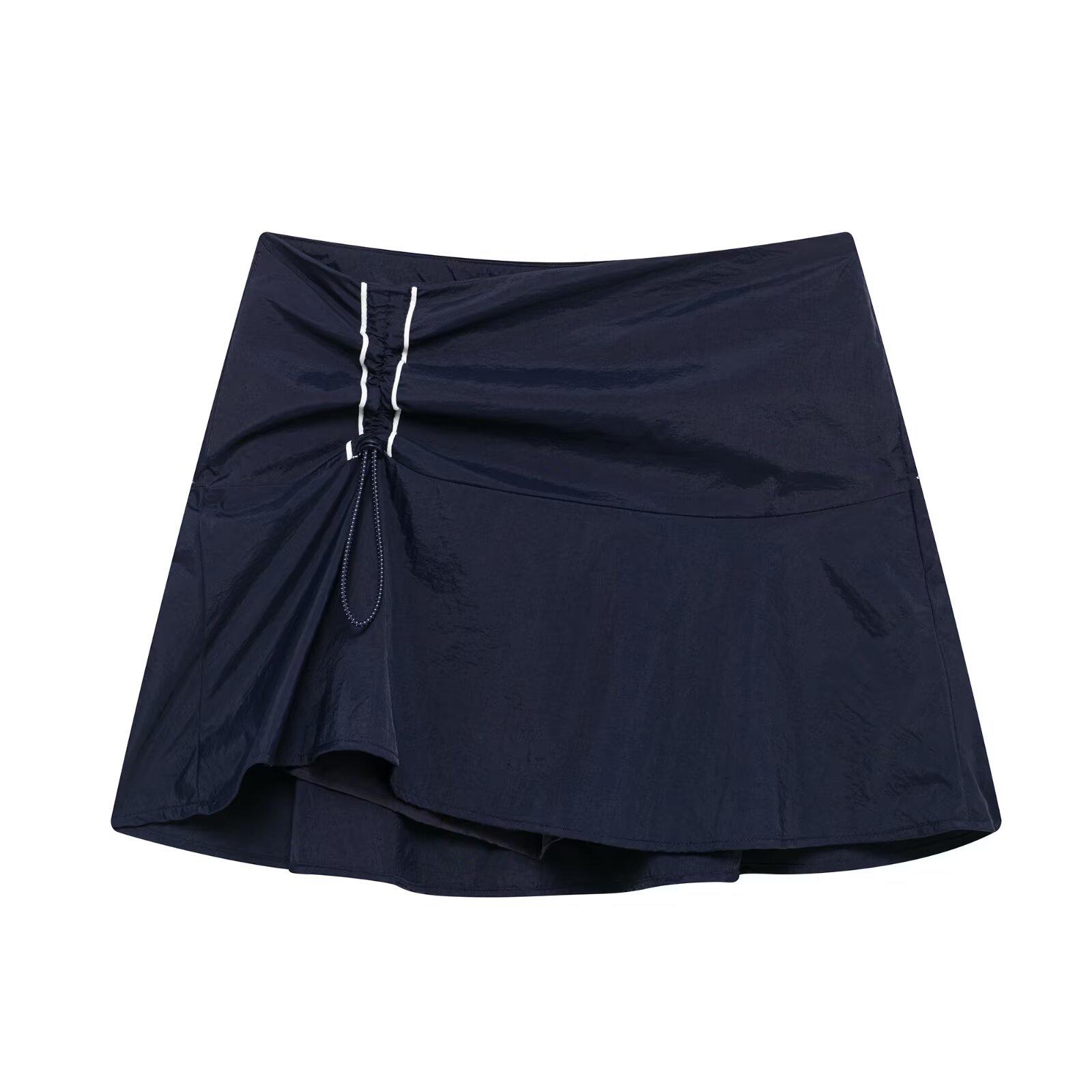 

2025 Ранняя весна Женский повседневный комплект: куртка и короткая юбка с боковой полосой Small