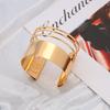 DIEZI  Exaggerate Hip Hop Wide Cuff Bangles For Women Men Fashion Vintage Gold Silver Color Bracelet Bangle Pulseras Jewelry
