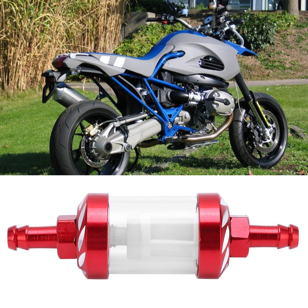Glass Fuel Filter Aluminium Alloy Replacement for Cars ATV SUVs Motorcycles Pit Bikes
