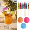 100 STUKS Houten Stokjes Cocktailprikkers Papieren Paraplu Topjes Decoratieve Spiesjes Taart Decoratie