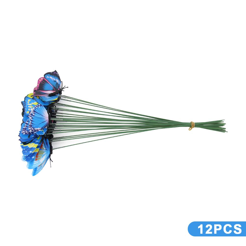 12Pcs Simulated Butterfly Stakes Garden Waterproof Butterfly Ornaments Indoor Outdoor Yard Patio Plant Pot Flower Bed