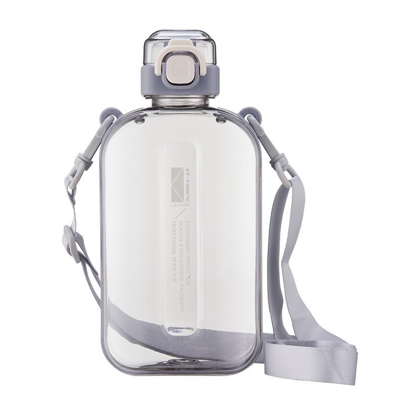 Flacher Typ Raumbecher mit Riemen Outdoor-Sport Wasserflasche für junge Erwachsene